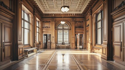 Grand Interior of a Historical Building