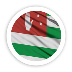Fototapeta premium Abkhazia Waving Flag with White Rounded Frame 