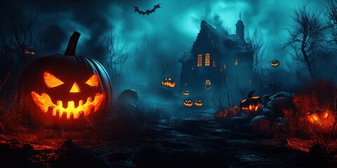 Witch in a Spooky Halloween Forest created by ai