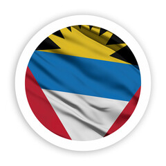 Fototapeta premium Antigua and Barbuda Waving Flag with White Rounded Frame 