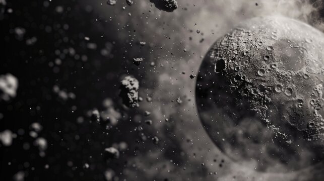 Close-up of moon soil and dust particles
