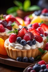 assorted fruit tarts; dessert photography; best for banners, flyers, and posters