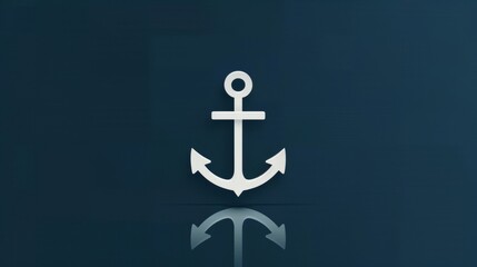 A blue and white anchor is displayed on a blue background
