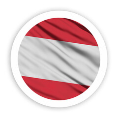 Obraz premium Austria Waving Flag with White Rounded Frame 