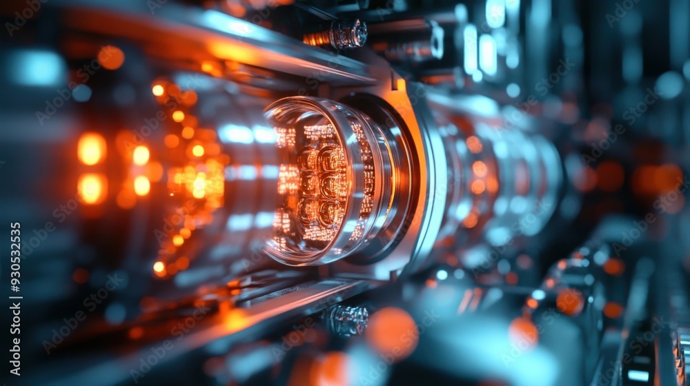 Poster this setup features a quantum processor with vibrant glowing elements, highlighting its advanced tec
