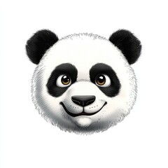 Naklejka premium A playful panda face emoji against a bright white background