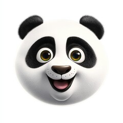 Fototapeta premium A delightful, surprised panda expressing joy with a charming smile in a whimsical cartoon style