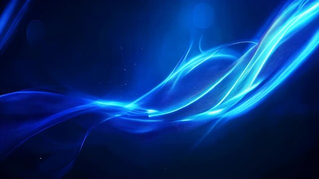 Blue abstract Technology data wavy lines in Holographic style