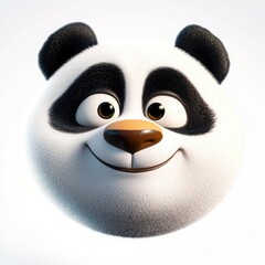 Fototapeta premium A whimsical panda displaying a surprising expression in a bright, minimalistic setting