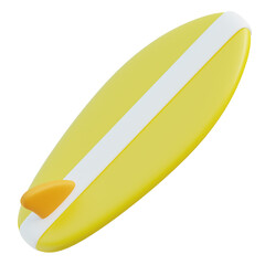 3D Icon Traveling Travel Surf Board