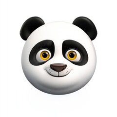 Fototapeta premium A cute panda emoji expressing sadness with big, expressive eyes and a charming face