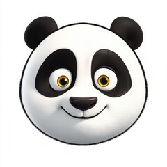 Fototapeta premium A cute and expressive panda face emoji reflecting feelings of sadness and charm