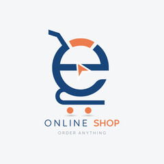 e cart logo. online shop logo. business logo