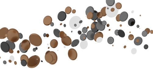  Colorful assorted confetti with serpentine on white