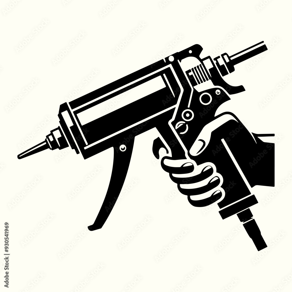 Wall mural Silhouette of Caulking Gun in Vector Format