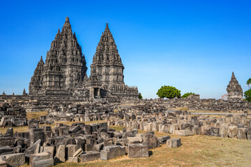 Prambanan Temple is the largest hindu temple compound dedicated to Shiva in yogyakarta, Indonesia.
