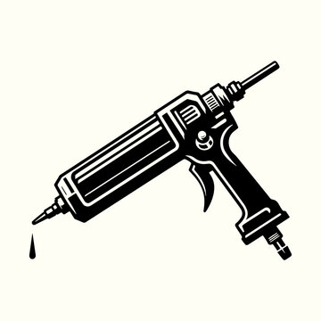 black glue gun dripping adhesive clip art preview