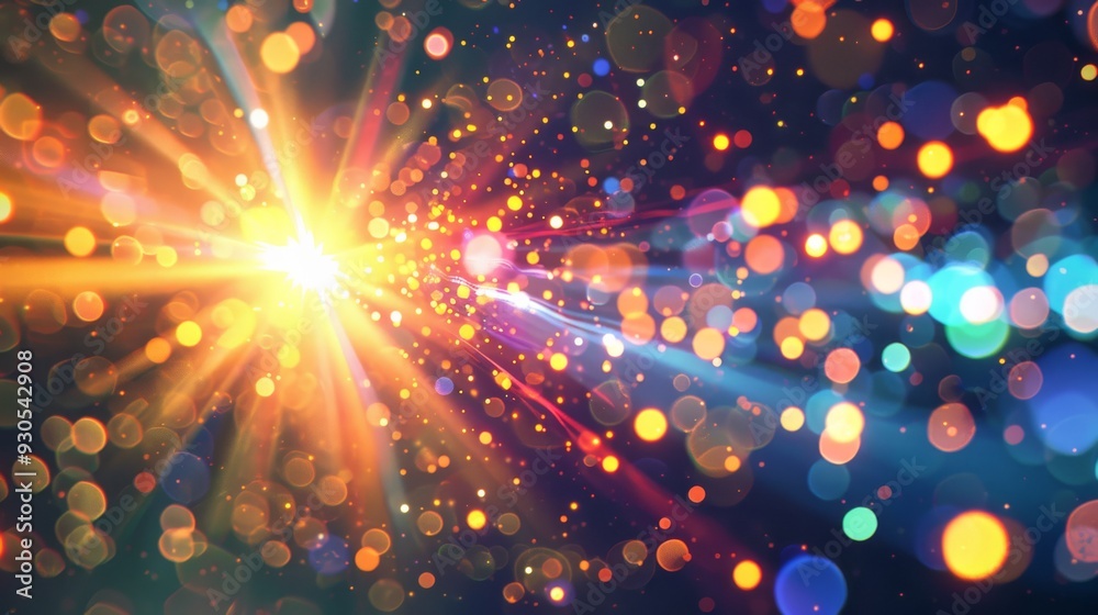 Poster light flare with prismatic effects and shimmering lights