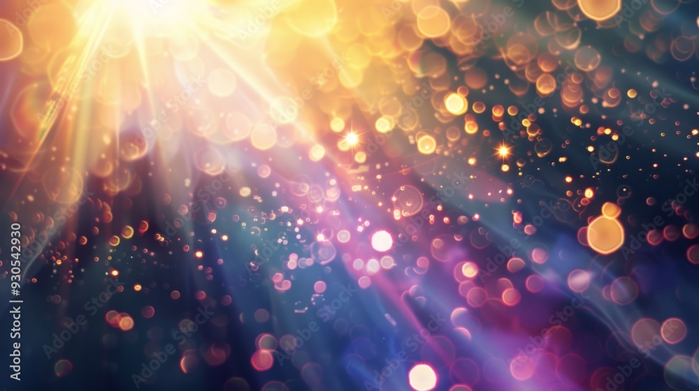 Poster light flare with prismatic effects and shimmering lights