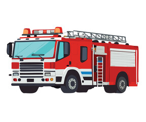 Modern Fire Engine truck isolated
