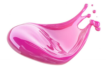 A vibrant pink splash showcasing fluidity and elegance, transparent background