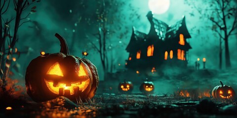 Witch in a Spooky Halloween Forest created by ai