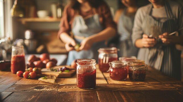 Homemade Jam Preparation Scene