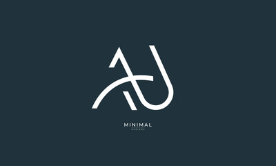 Alphabet letter icon logo AU