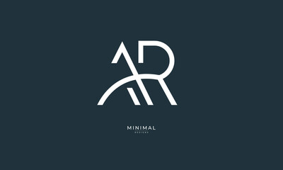 Alphabet letter icon logo AR