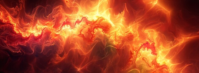 Fiery Abstract Digital Art with Vibrant Reds and Oranges