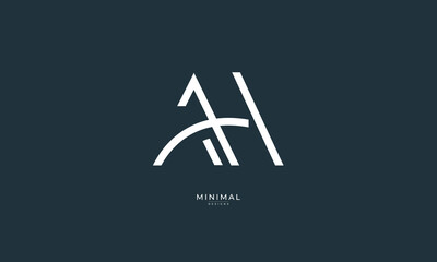 Alphabet letter icon logo AH