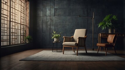Beautiful dark empty studio room for photography.