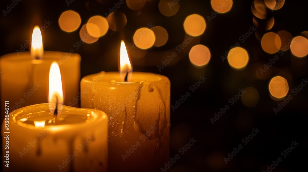 Poster Softly glowing candles with an enchanting light display