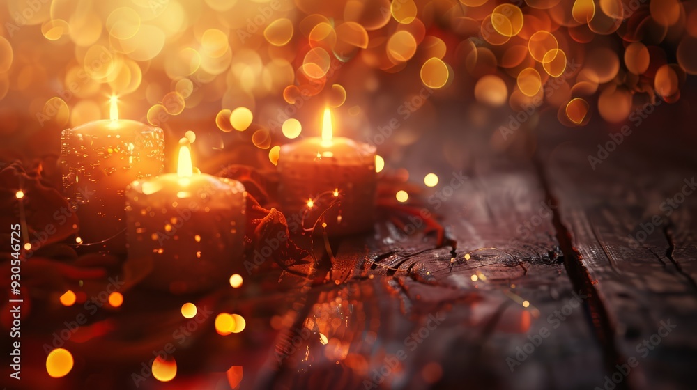 Poster Softly glowing candles with an enchanting light display