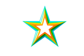 Fototapeta premium colorful star on transparent background