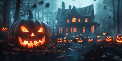 Witch in a Spooky Halloween Forest created by ai