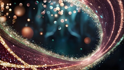 Abstract glitter Background with bokeh light, created with generative AI technology 