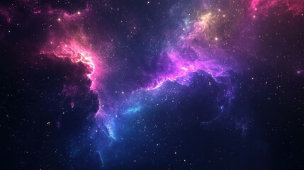 A vibrant cosmic nebula filled with colorful gases and stars, representing the beauty of space.