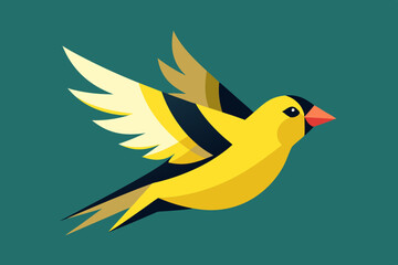 Goldfinch Bird vector art illustration