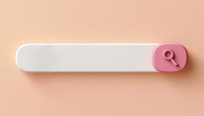 Minimalist search bar on a peach background, showcasing clean design and functionality for web and app development.