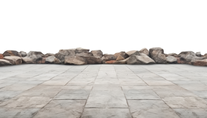 gray stone floor isolated on transparent background cutout