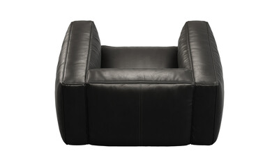 Modern black leather upholstery chair. 3d render.