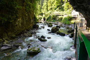 Der Fluss Breitach der durch die Breitachklamm bei Oberstdorf flie&szlig;t 