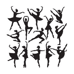 silhouettes of ballet dancers