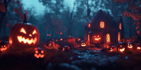 Witch in a Spooky Halloween Forest created by ai