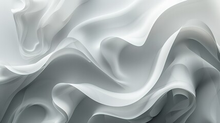 Obraz premium A smooth, flowing abstract design in shades of gray and white, suggesting elegance and softness.