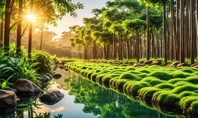 palm trees in the garden