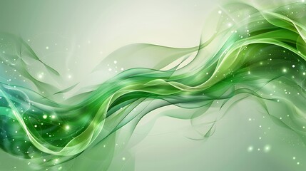 Fototapeta premium A smooth, flowing abstract design in green hues with a soft, ethereal quality.
