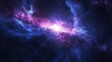 Naklejka premium A vibrant cosmic scene showcasing swirling galaxies and stars in a deep space background.