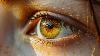 A close-up of a woman's eye.